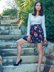 Hilary C sensually poses outdoors as she bares her gorgeous body.