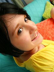 This super sexy brunnette teen is getting her first on camera facial in these hot pics